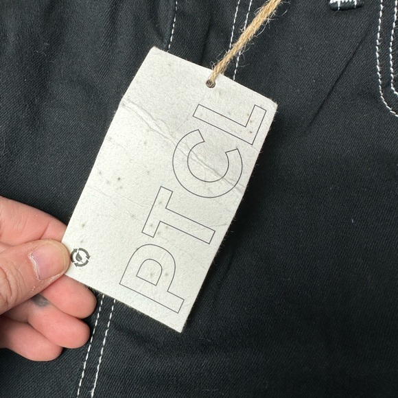 Nordstrom PTCL Carpenter Pants Women XL Relaxed Fit Hammer Loop Cotton Black NWT - Picture 3 of 7